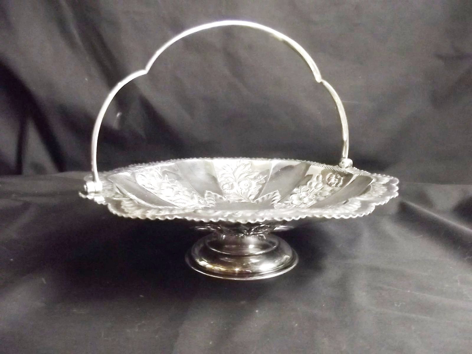 London 1883 Sterling Silver Fruit Bowl With Handle