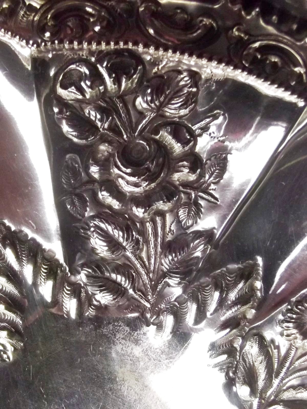 London 1883 Sterling Silver Fruit Bowl With Handle - Image 8