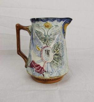 Majolica Franco-Russian Alliance Commemoration Jug c1894