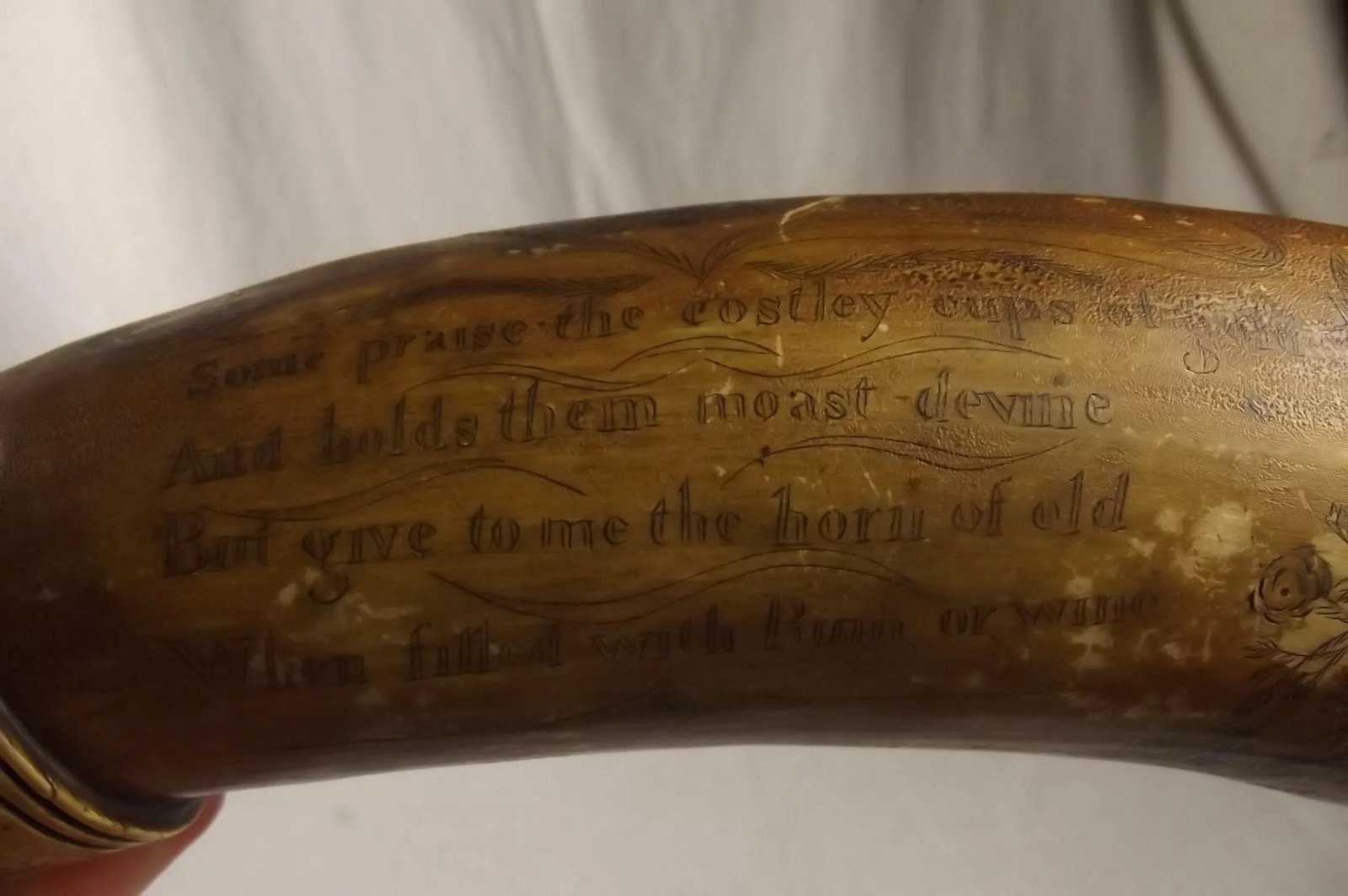 Mid 19th Century Carved Scottish Powder Horn Flask - Image 10