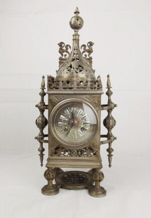 Mid 19th Century French Japy Freres Cast Metal Mantle Clock