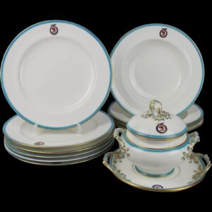 Mid 19th Century Mintons-Mortlock Crested 12 Piece Dinner Set