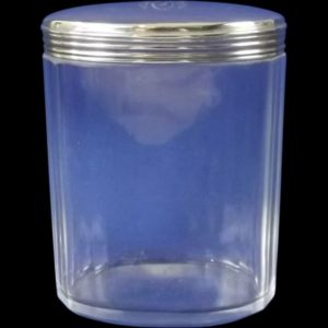 Monogrammed Cut Glass Vanity Bottle With Silver Lid, Hallmarked London 1911