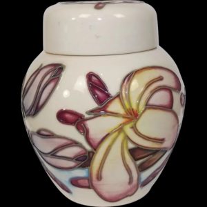 Moorcroft Frangipani Pattern Small Ginger Jar With Cover
