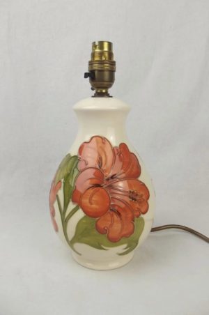 Moorcroft Hibiscus Pattern Ceramic Lamp Base