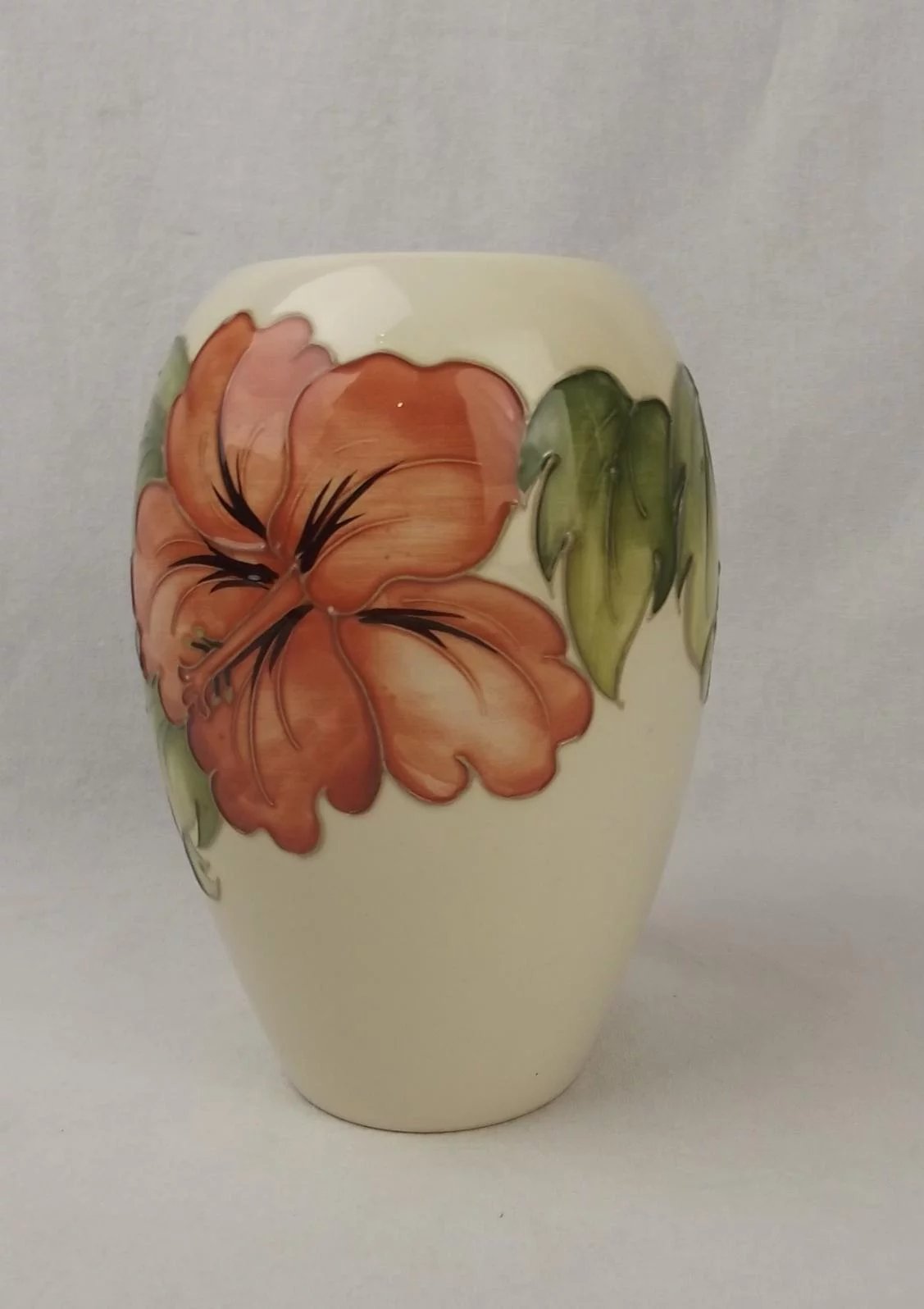 Moorcroft Hibiscus Pattern Ceramic Vase - Image 3