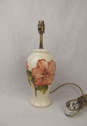 Moorcroft Hibiscus Pattern Large Ceramic Lamp Base #1