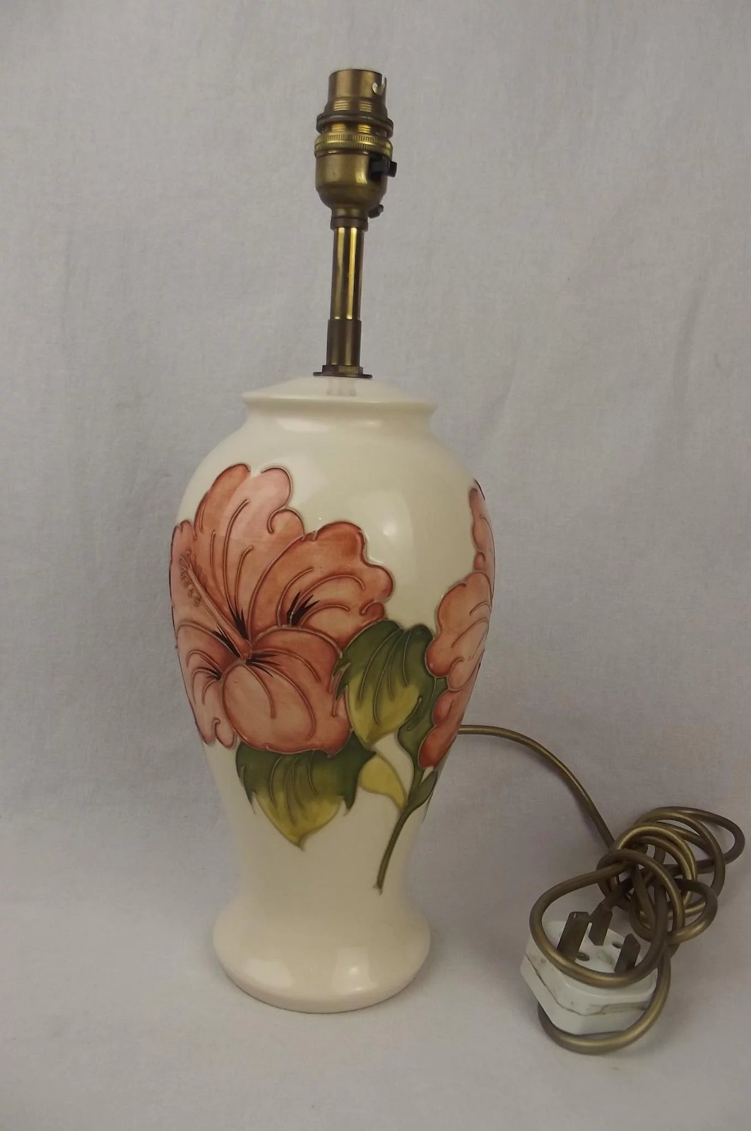 Moorcroft Hibiscus Pattern Large Ceramic Lamp Base #1 - Image 3