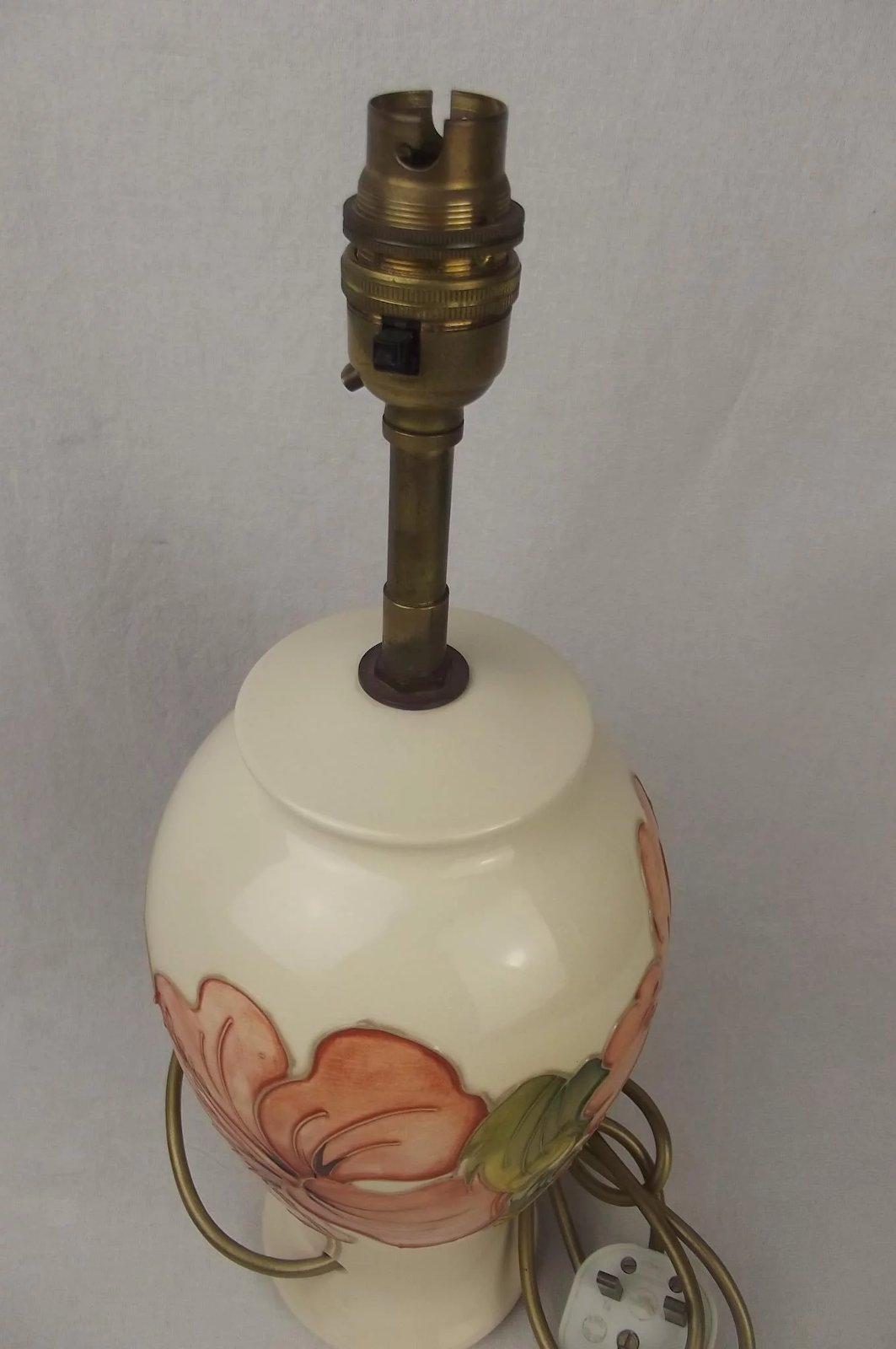 Moorcroft Hibiscus Pattern Large Ceramic Lamp Base #1 - Image 5