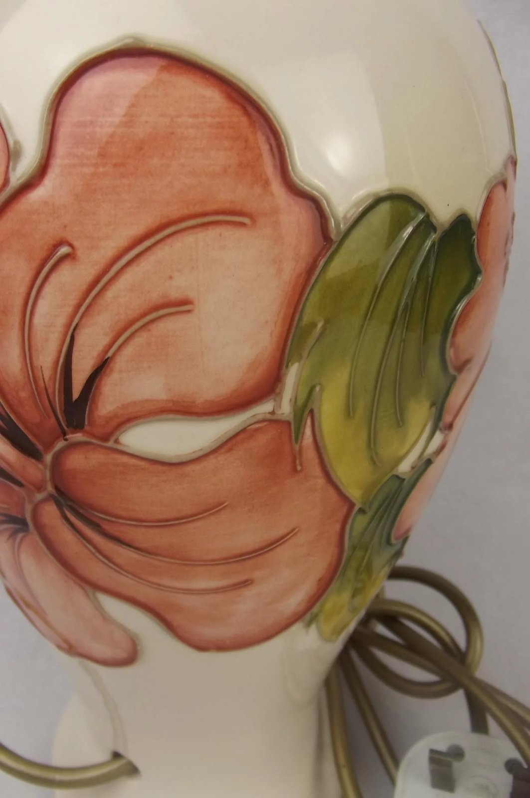 Moorcroft Hibiscus Pattern Large Ceramic Lamp Base #1 - Image 6