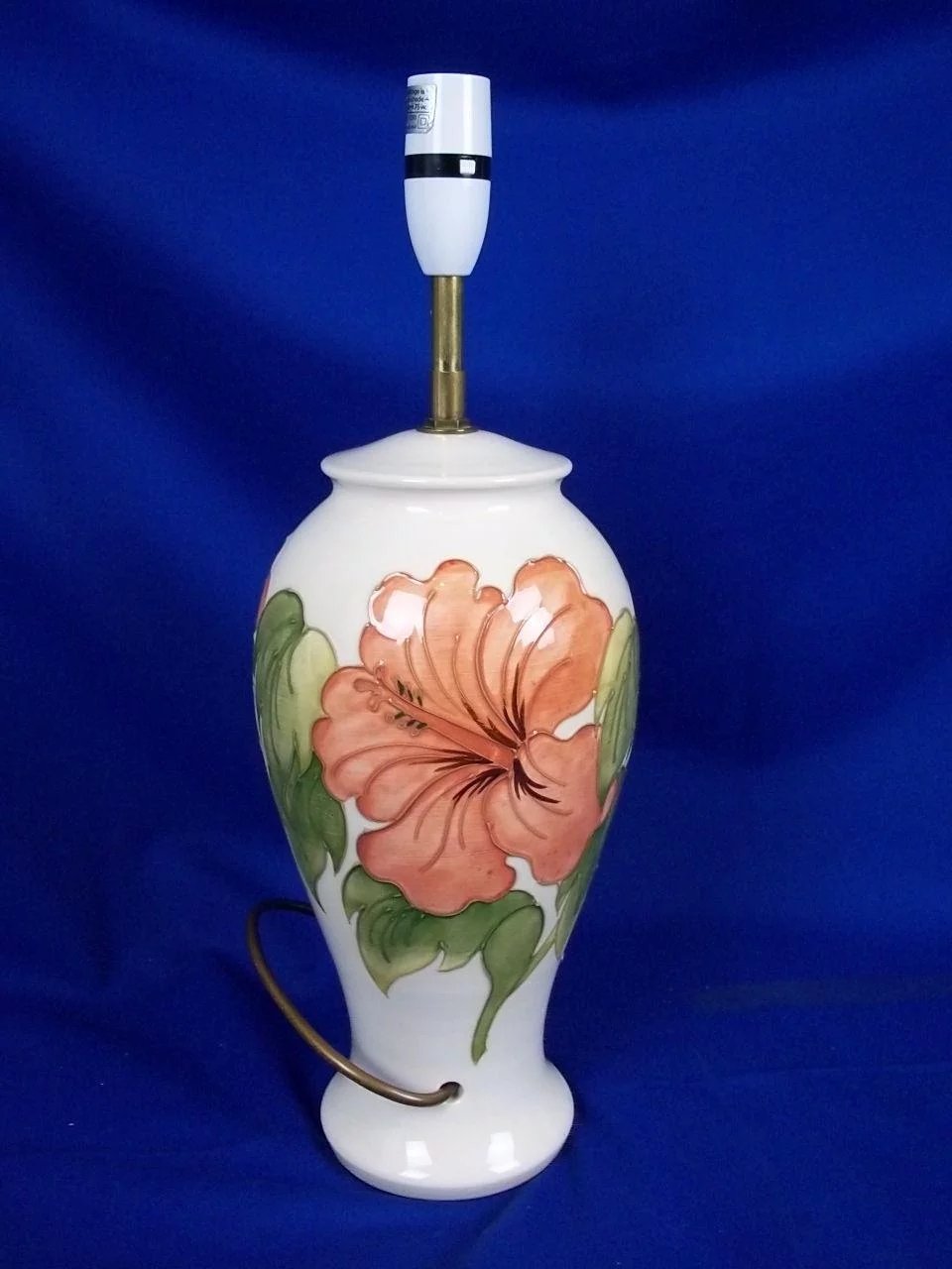 Moorcroft Pottery Hibiscus Pattern Large Ceramic Lamp Base - Image 2
