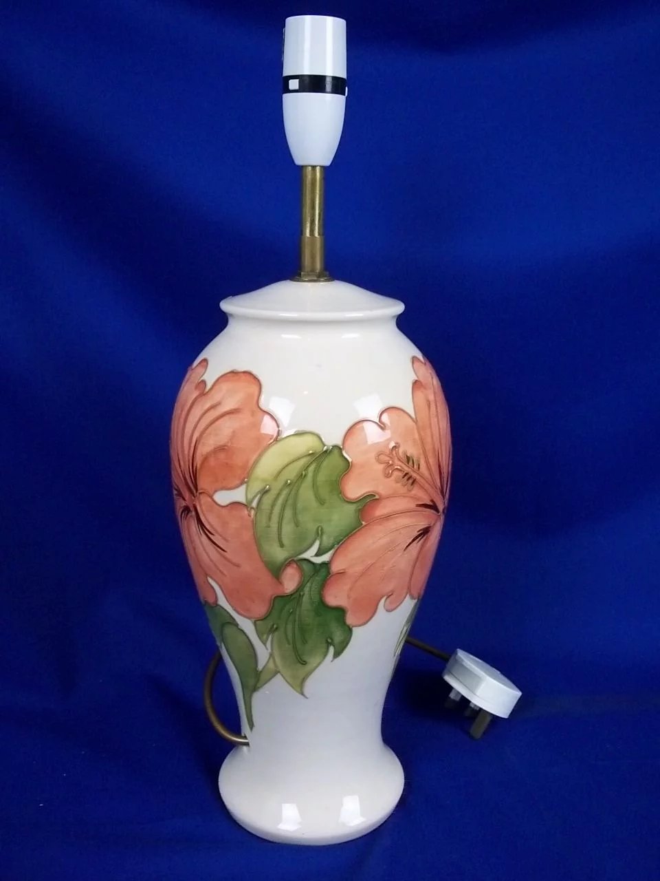 Moorcroft Pottery Hibiscus Pattern Large Ceramic Lamp Base - Image 3