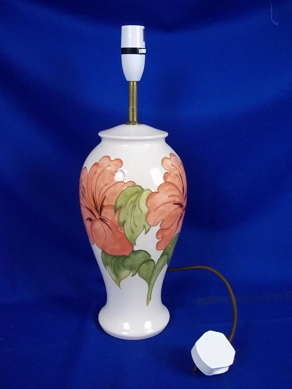 Moorcroft Pottery Hibiscus Pattern Large Ceramic Lamp Base - Image 4