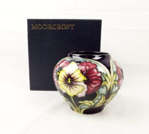 Moorcroft Pottery Pansy Pattern Vase c2006 - Boxed