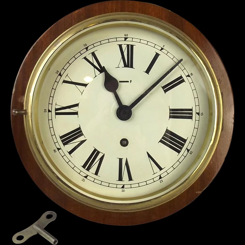 Mounted 8 Day Ships Bulkhead Clock