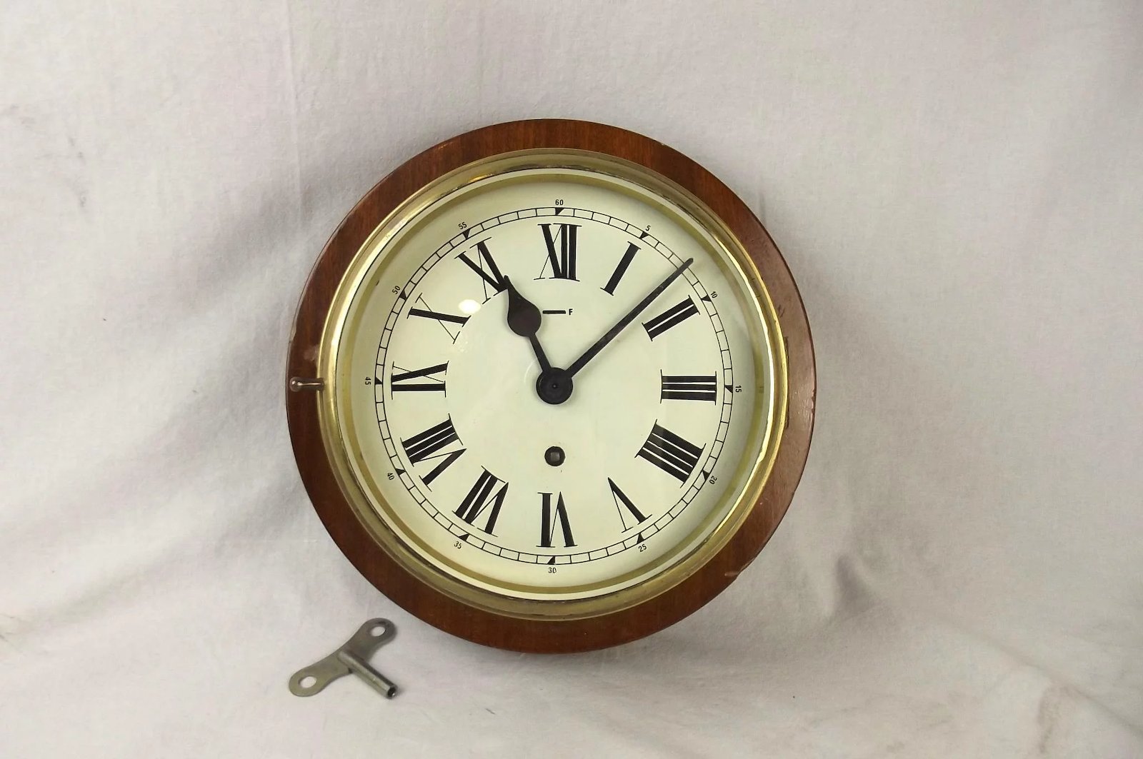 Mounted 8 Day Ships Bulkhead Clock - Image 2