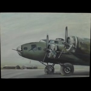 Oil On Canvas Painting Of A Boeing B-17 Flying Fortress