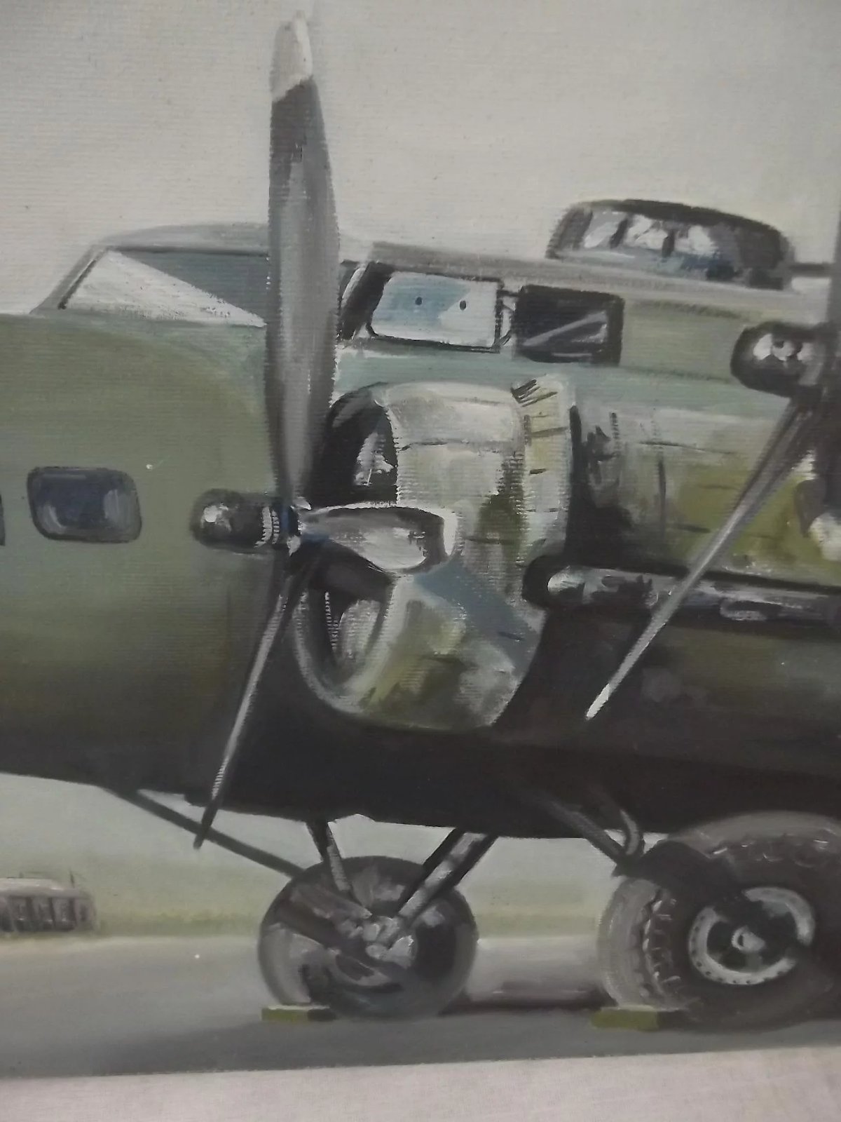 Oil On Canvas Painting Of A Boeing B-17 Flying Fortress - Image 4