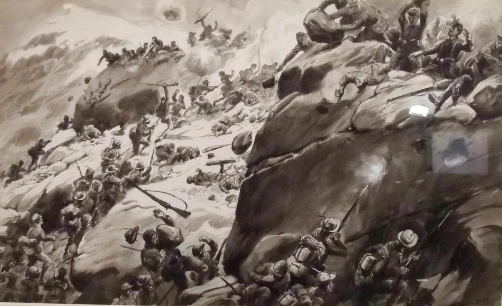 The Onslaught – Framed Watercolour By George Soper (British, 1870-1942) - Image 3