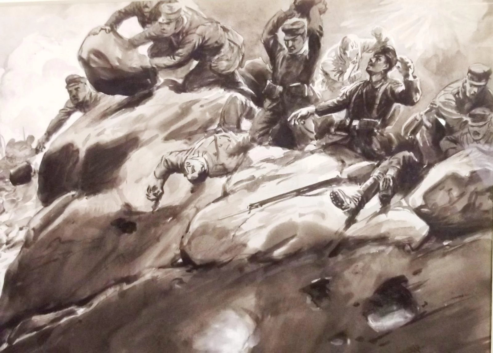 The Onslaught – Framed Watercolour By George Soper (British, 1870-1942) - Image 6