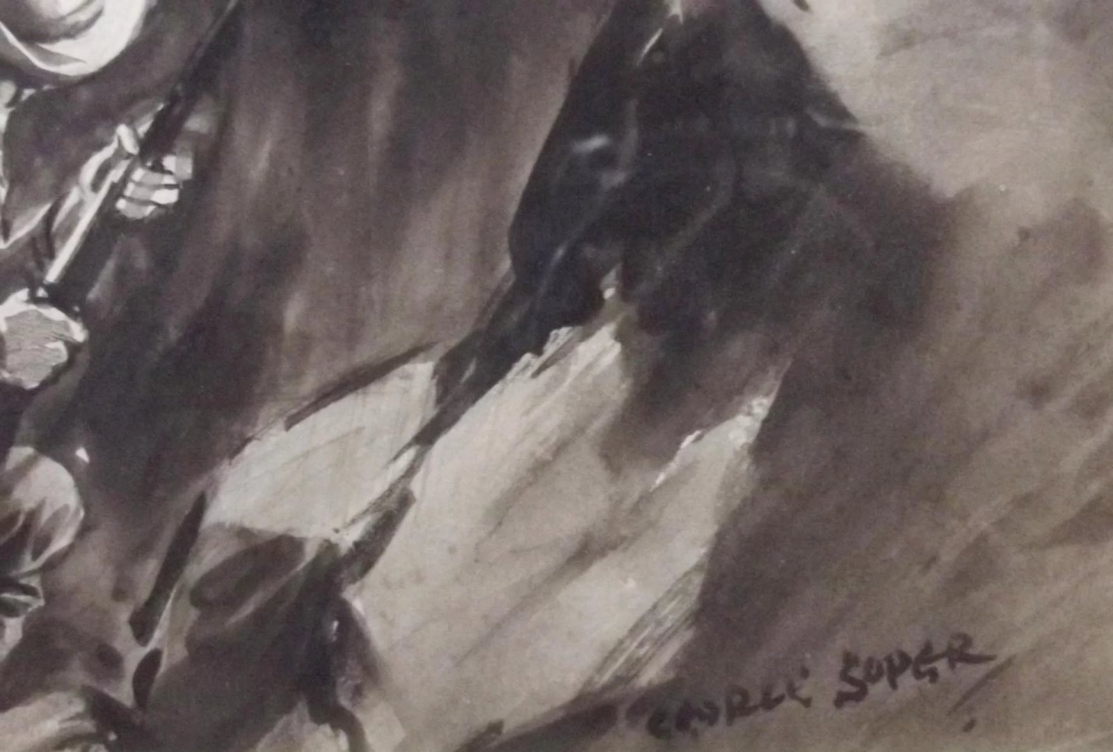 The Onslaught – Framed Watercolour By George Soper (British, 1870-1942) - Image 8