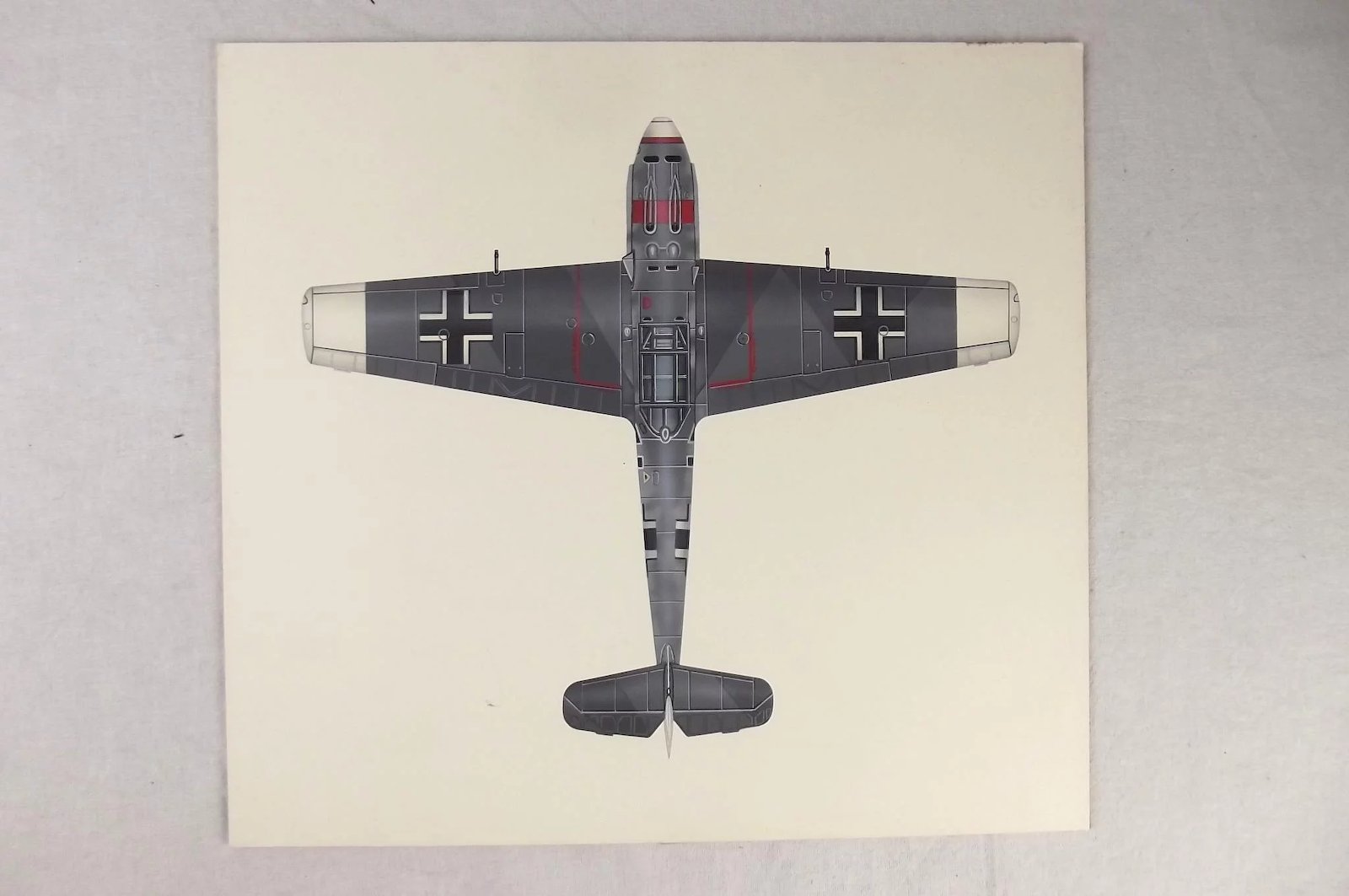 Original Set Of 4 Airfix Model 12002 Artwork 1/24 Messerschmitt BF 109E By R.L.Ward Airfix - Image 3
