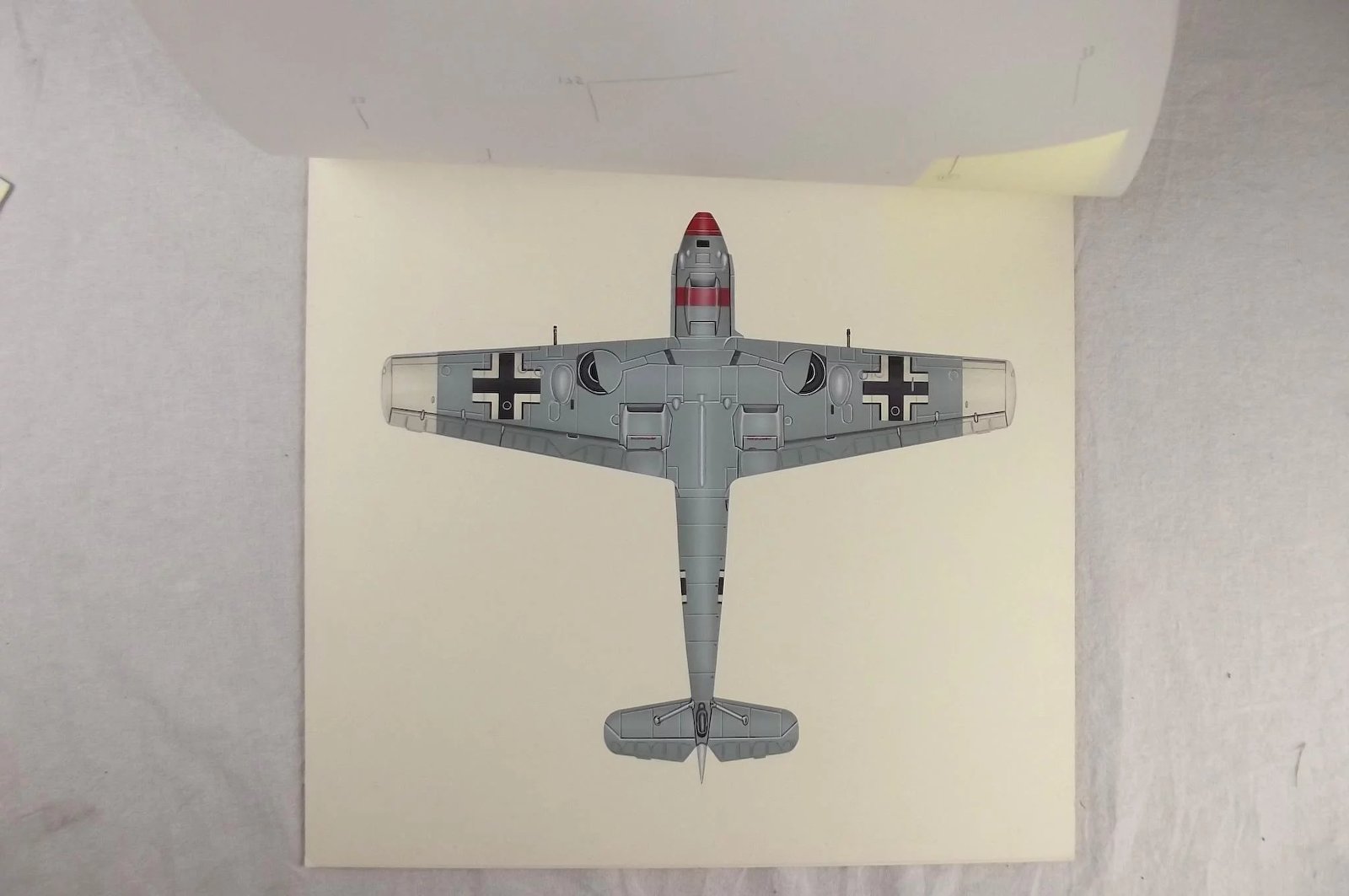 Original Set Of 4 Airfix Model 12002 Artwork 1/24 Messerschmitt BF 109E By R.L.Ward Airfix - Image 7
