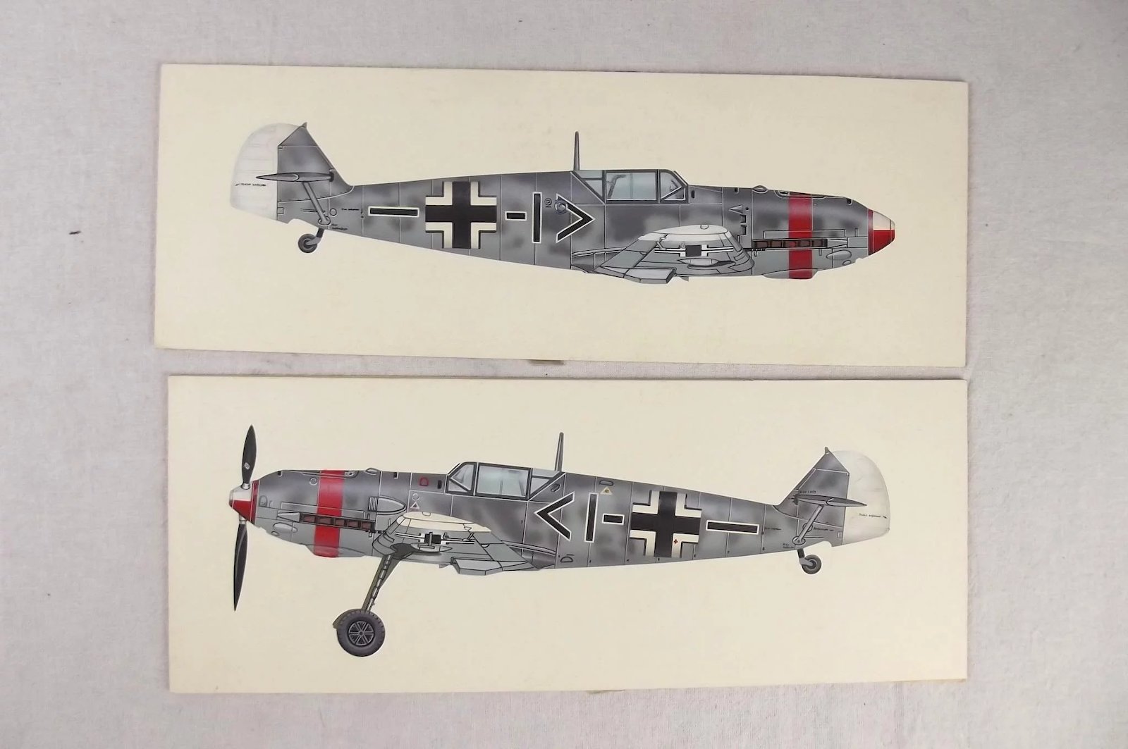Original Set Of 4 Airfix Model 12002 Artwork 1/24 Messerschmitt BF 109E By R.L.Ward Airfix - Image 9