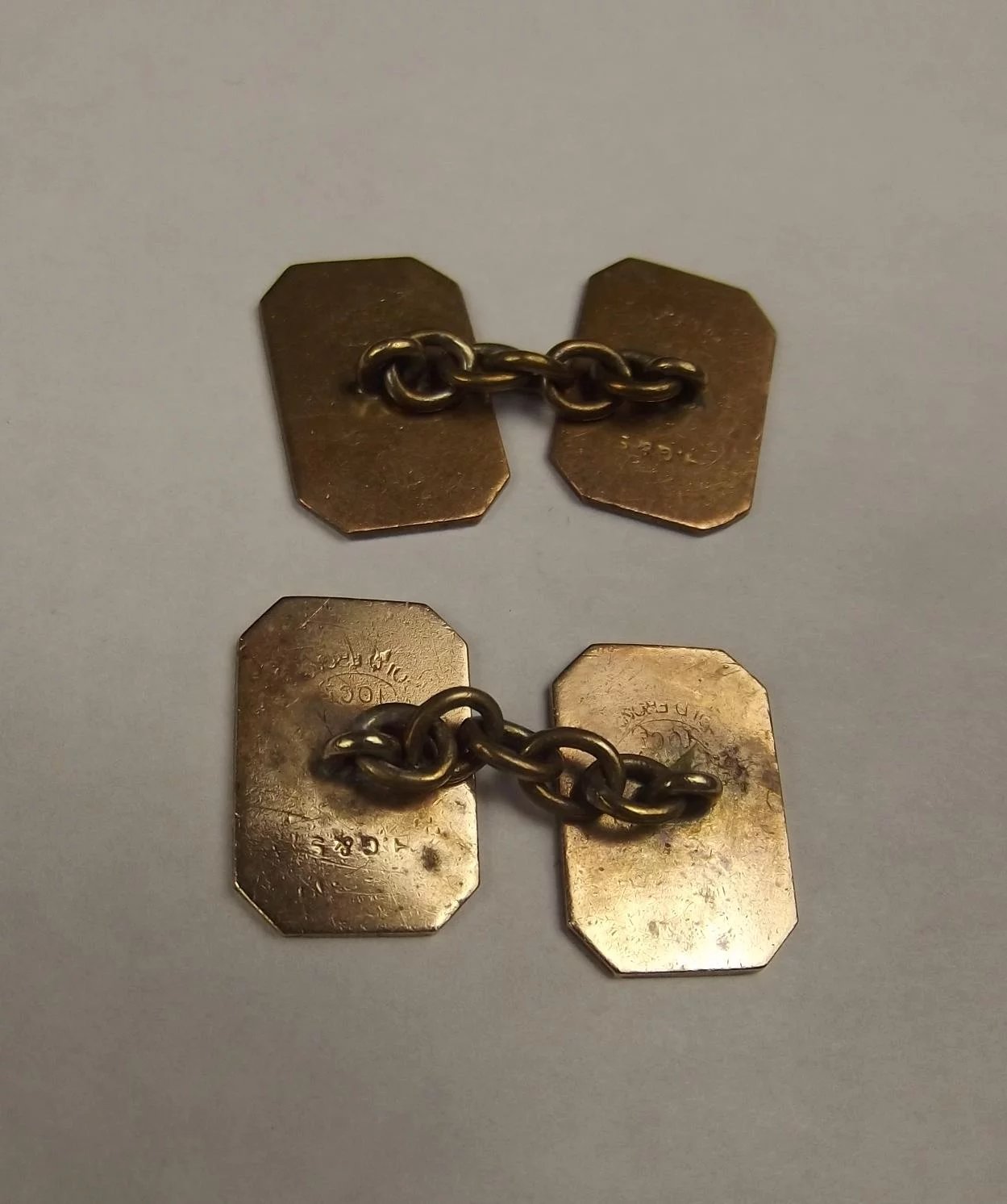 Pair Of 10ct Gold Fronted Cufflinks - Image 3
