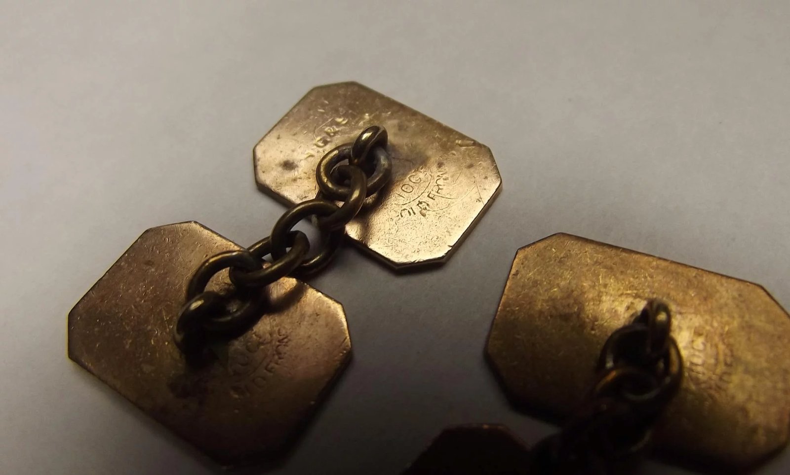 Pair Of 10ct Gold Fronted Cufflinks - Image 4