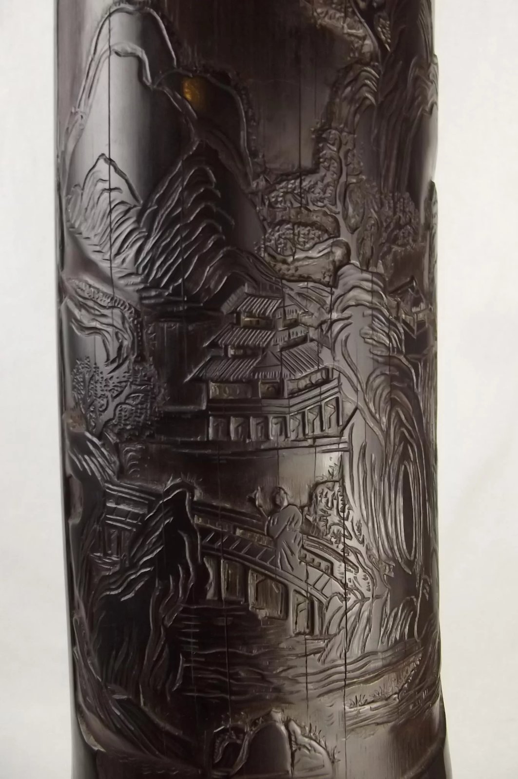 Pair Of 20th Century Oriental Bamboo Brush Pots - Image 4