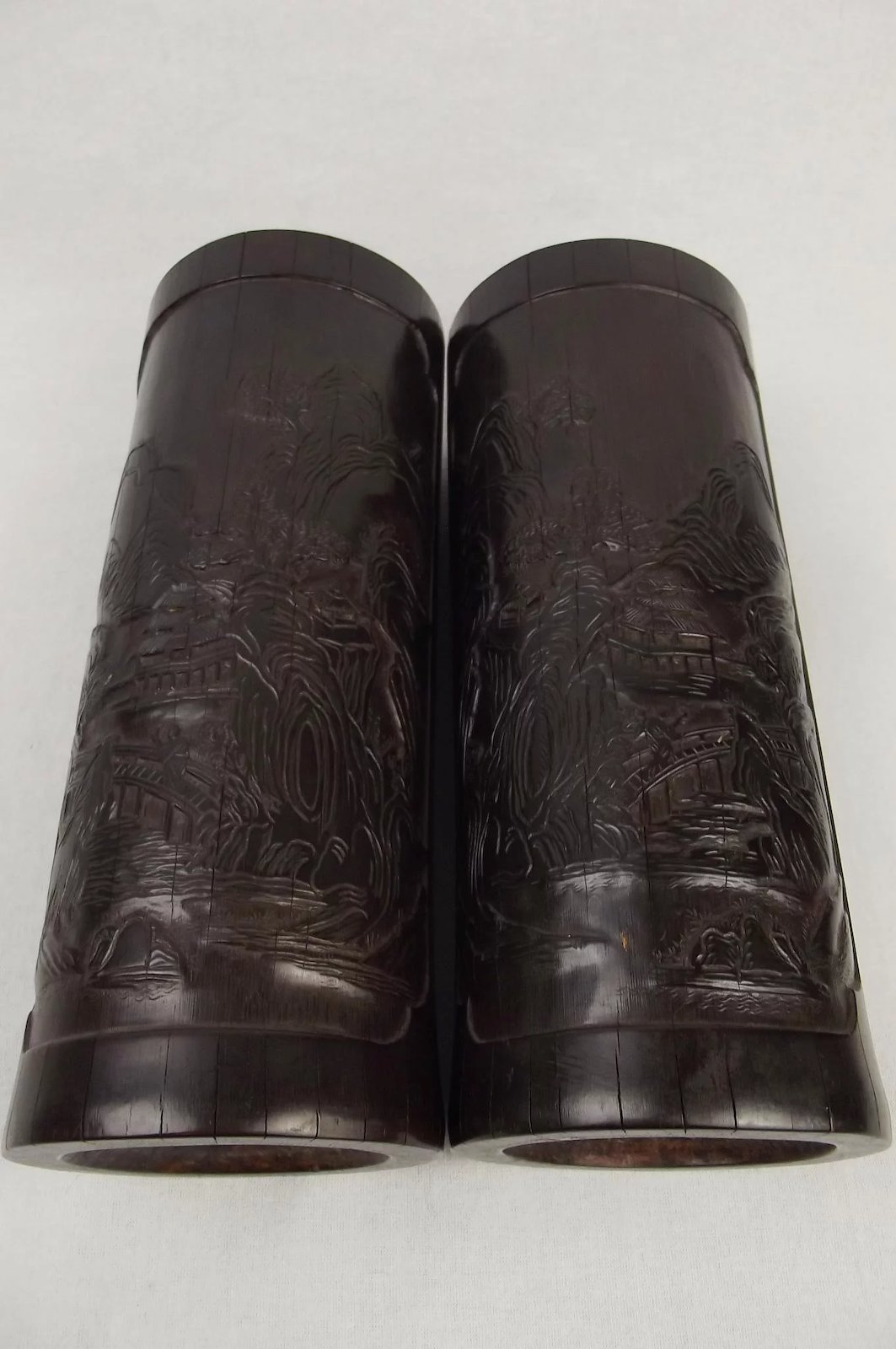Pair Of 20th Century Oriental Bamboo Brush Pots - Image 8