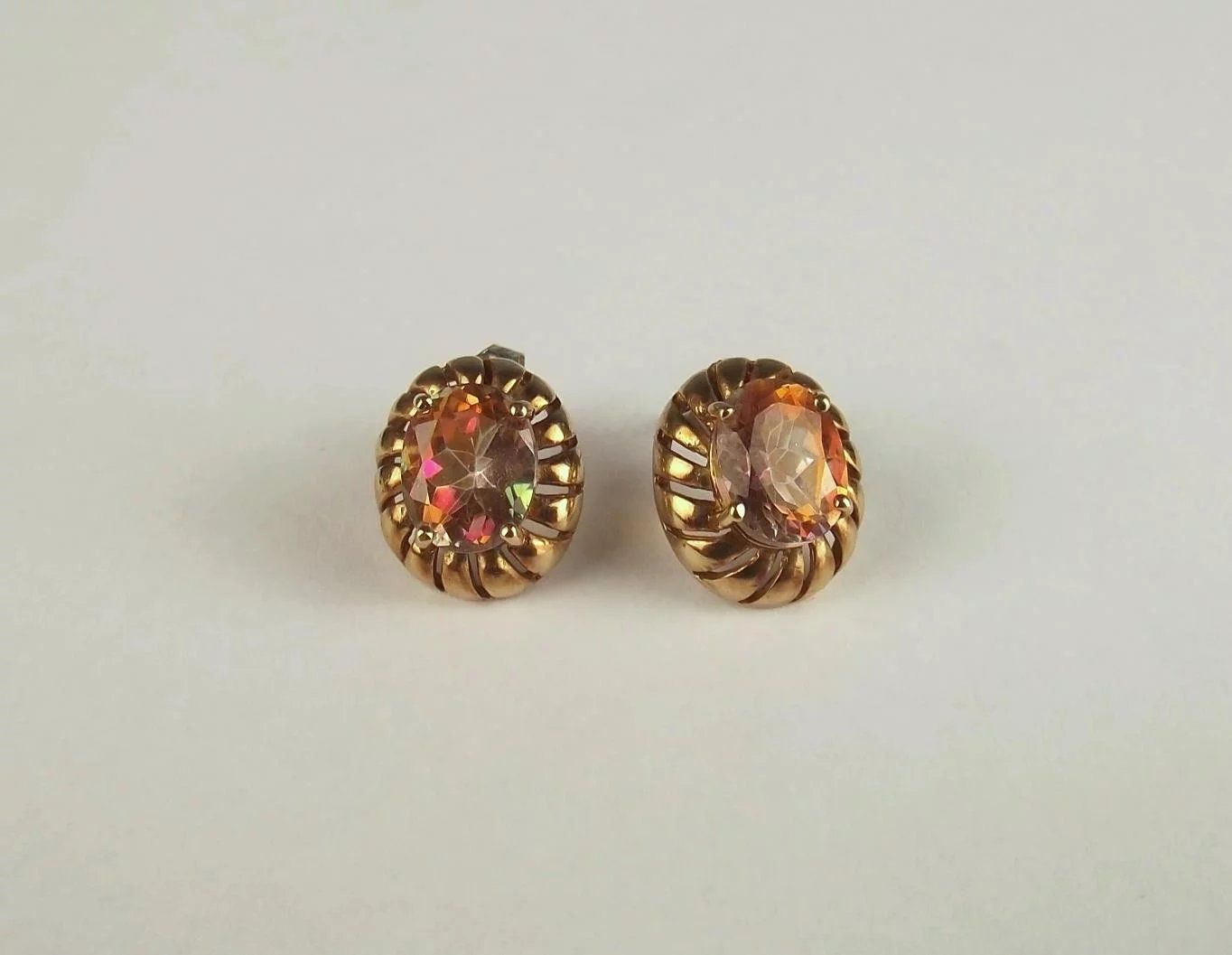 Pair Of 9ct Yellow Gold Topaz Earrings