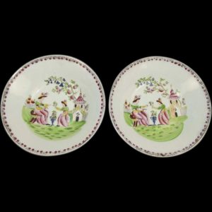 Pair Of Circa 1800 New Hall Porcelain Dishes