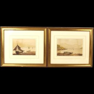 Pair Of Coastal Watercolours, Manner Of Samuel Own (RA)