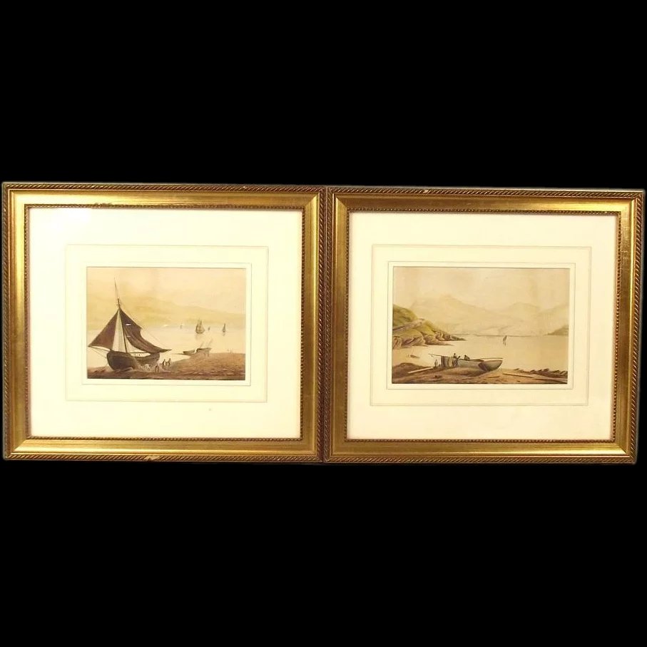 Pair Of Coastal Watercolours, Manner Of Samuel Own (RA)