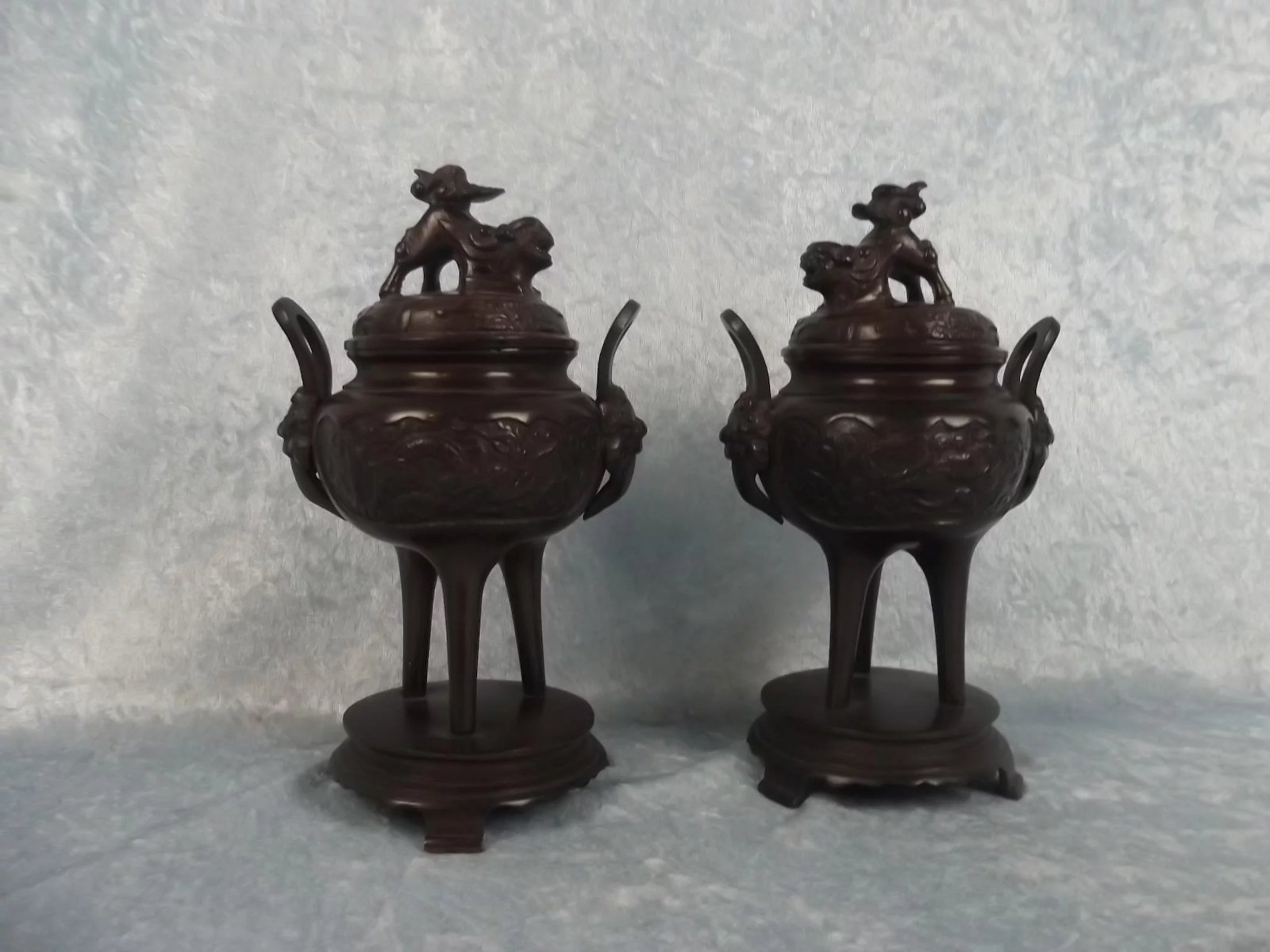 Pair Of Early 20th Century Chinese Bronze Censors - Image 2