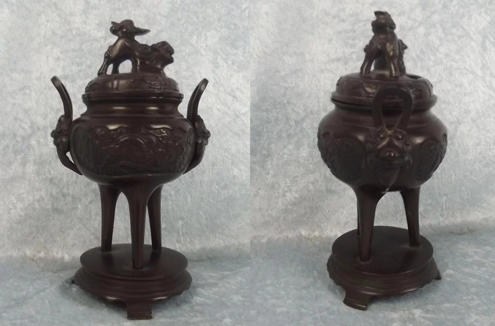 Pair Of Early 20th Century Chinese Bronze Censors - Image 3