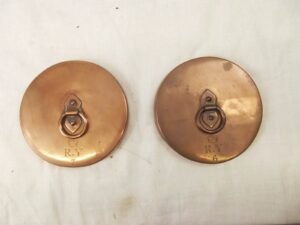 Pair Of Early 20th Century Copper Speaking Tube Covers From A Royal Yacht