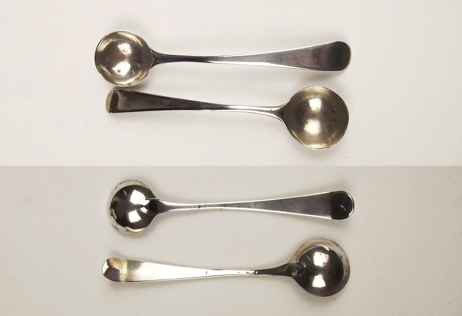 Pair Of George II Open Silver Cauldron Salts London 1740 With Liners & Spoons - Image 8