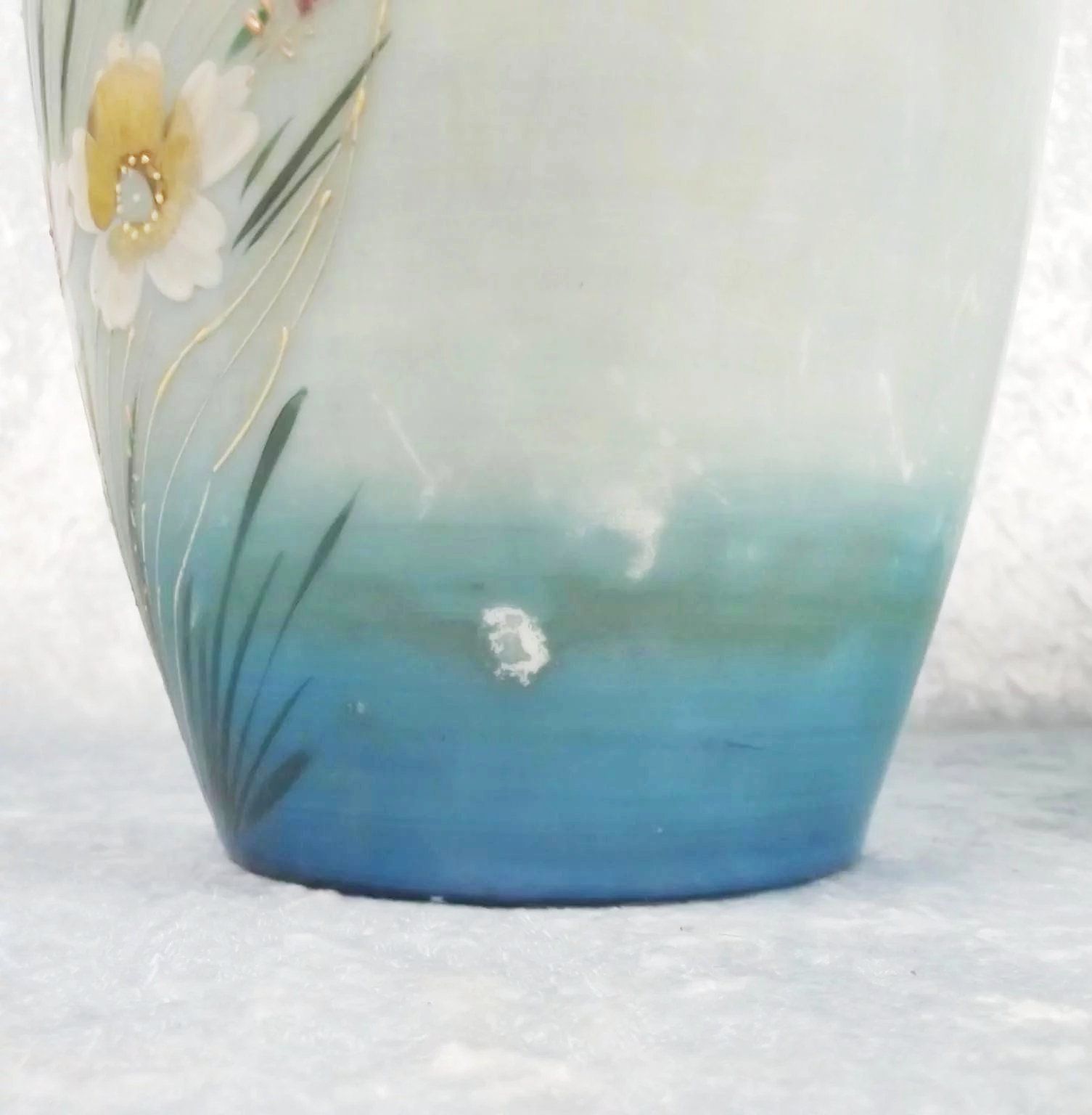 Pair Of Large Victorian Painted Glass Vases - Image 9