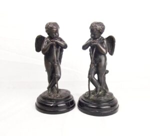 Pair Of Late Victorian Bronze Cherub Figures