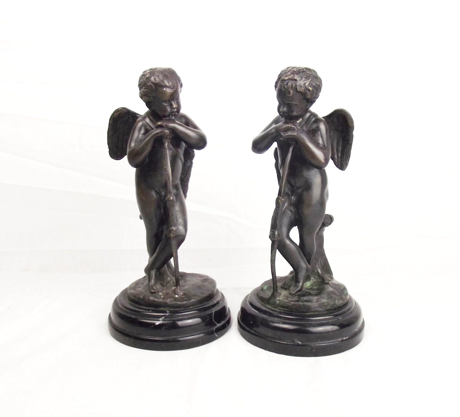 Pair Of Late Victorian Bronze Cherub Figures