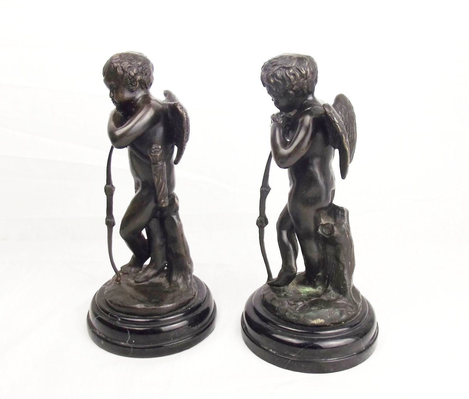 Pair Of Late Victorian Bronze Cherub Figures - Image 4