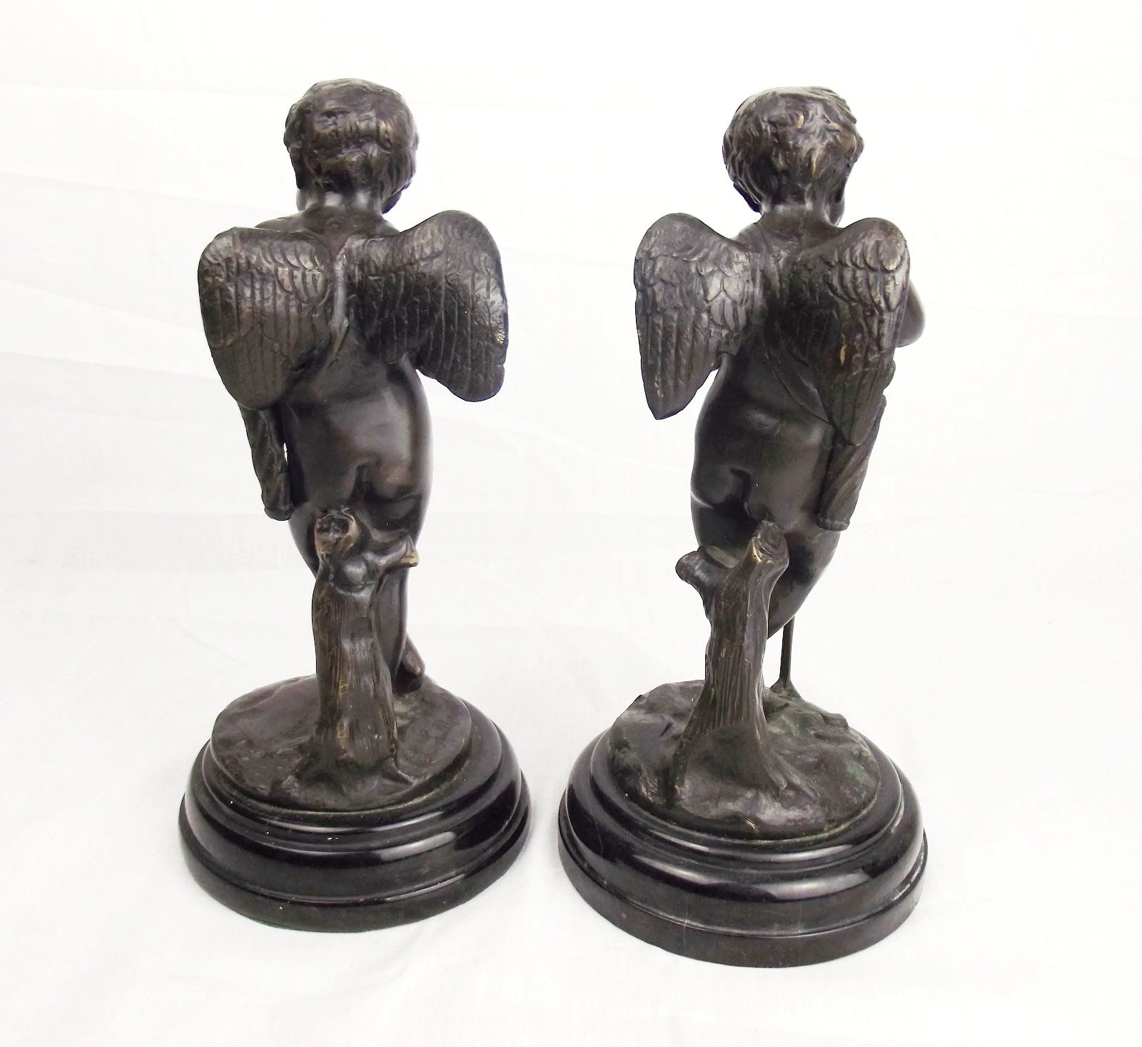 Pair Of Late Victorian Bronze Cherub Figures - Image 5