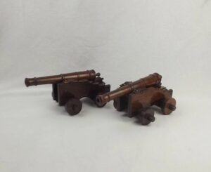 Pair Of Model Treen Cannons Made Of Wood From HMS Foudroyant