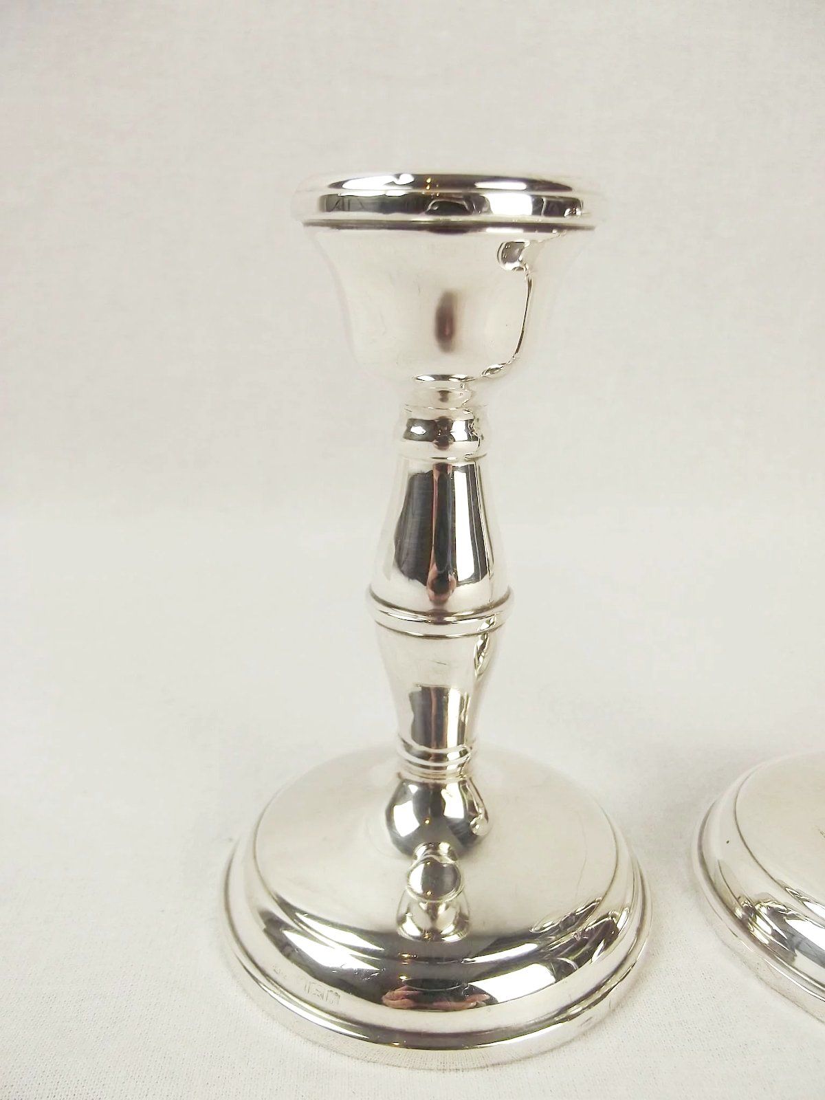 Pair Of Short Birmingham Silver Candlesticks c1968 - Image 2