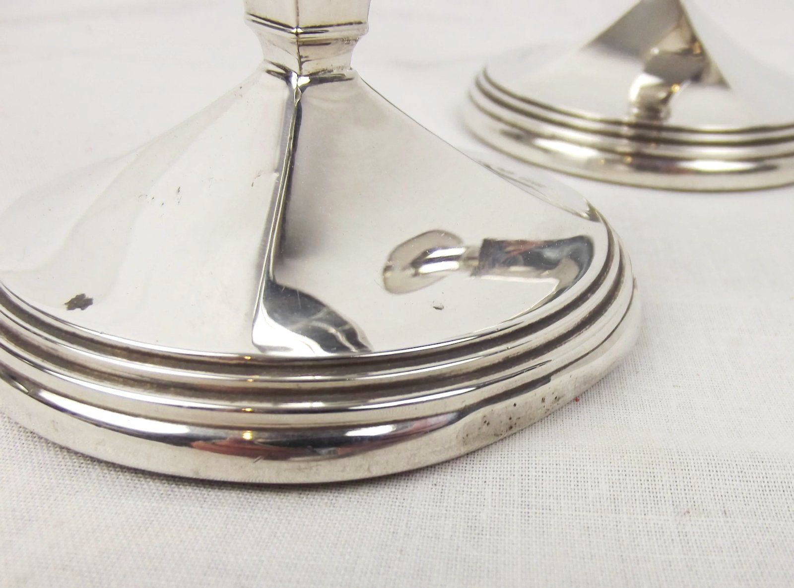 Pair of Small Swedish 830 Silver Candlesticks c1979 - Image 13