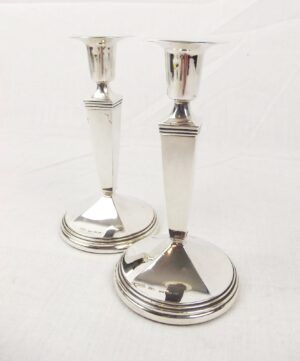 Pair of Small Swedish 830 Silver Candlesticks c1979