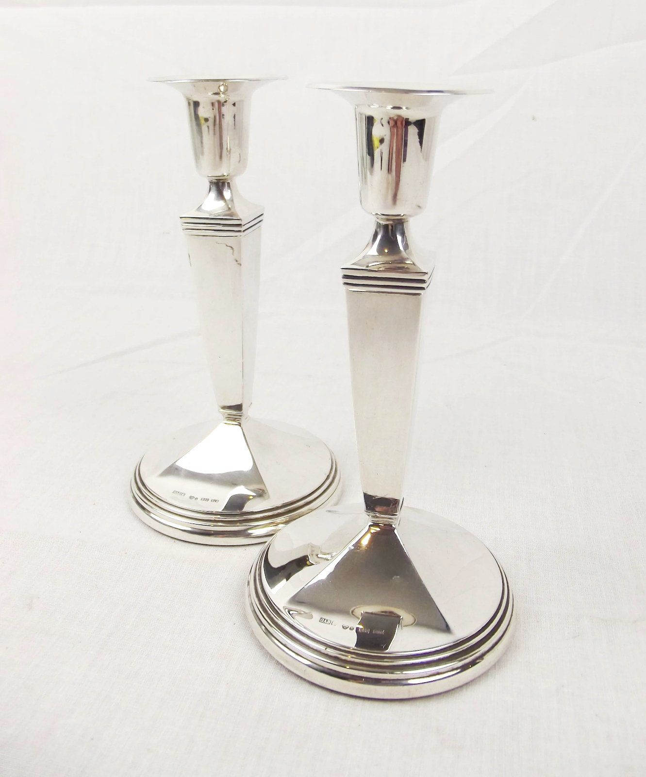 Pair of Small Swedish 830 Silver Candlesticks c1979